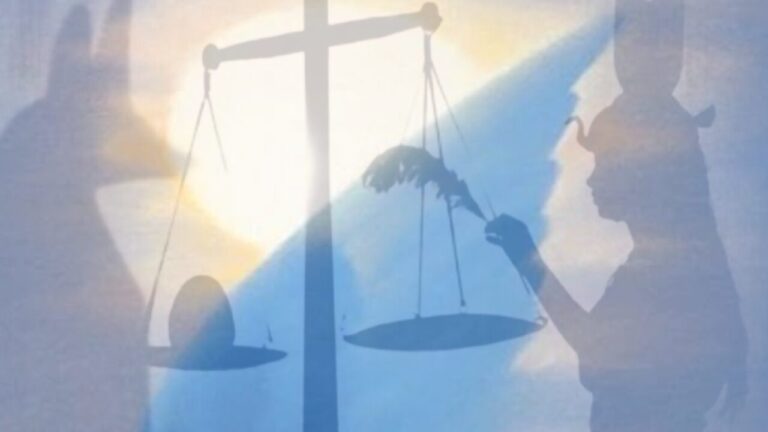 Image of solar eclipse and equinoxwith scales representing dharma and egyptian gods